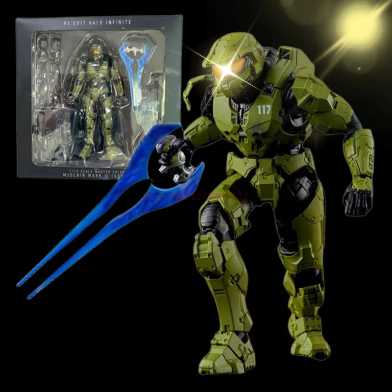 Halo 5: Guardians Master Chief Action Figure - 18cm Infinite Mjolnir Mark VI Gen 3 PVC Collectible, John 117 Movable Model Toy