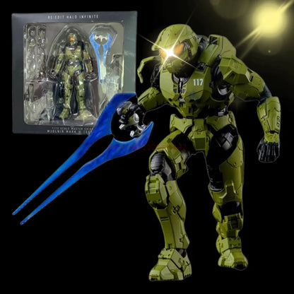 Halo 5: Guardians Master Chief Action Figure - 18cm Infinite Mjolnir Mark VI Gen 3 PVC Collectible, John 117 Movable Model Toy