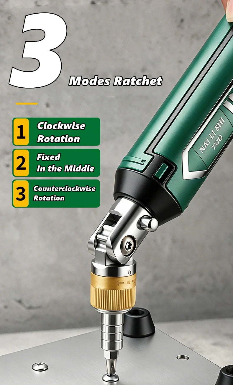 14-in-1 Rotary Ratchet Screwdriver Set - Magnetic Torx & Phillips Bits for Motor Repair and DIY Projects