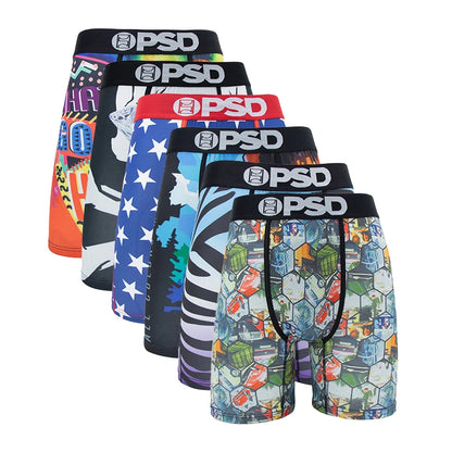 6Pcs Fashion Print Men’s Underwear – Boxer Briefs, Sexy Panty Lingerie, S-XXL Size Range, Comfortable Boxershorts