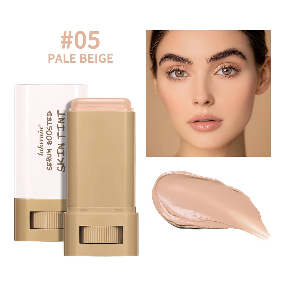 Skin Tint Foundation Stick — 6-Color High-Coverage Balm & Serum Makeup for Smooth, Plump Skin, Travel-Friendly Bronze Stick