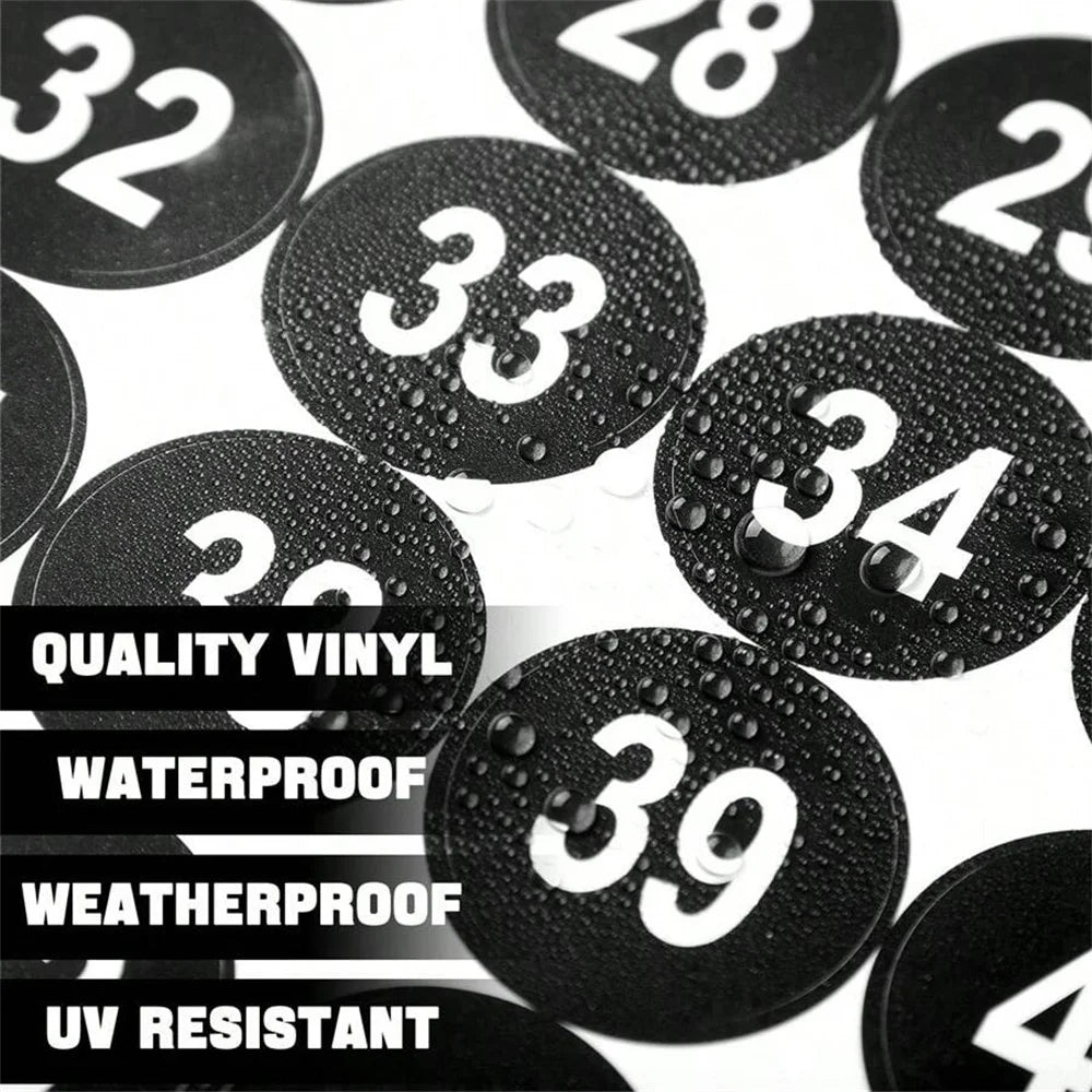1-Inch Waterproof Number Stickers 1-50 – Self-Adhesive Vinyl Consecutive Decals for Crafts, Parties & Organization