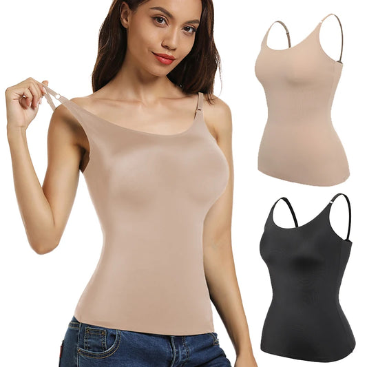 Women’s Tummy Control Shapewear - Smooth Body Shaping Camisole Tank Tops, Plus Size Slimming Seamless Compression Shaper