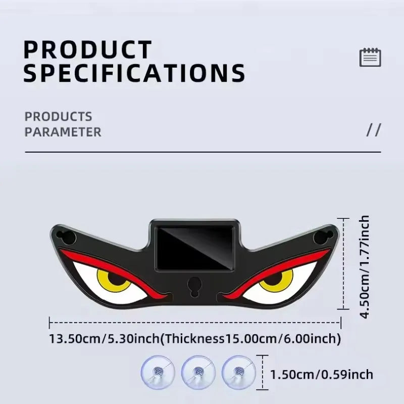 Solar Powered Car Demon Eye Light - Wireless LED Ambient Light with USB Rechargeable Design