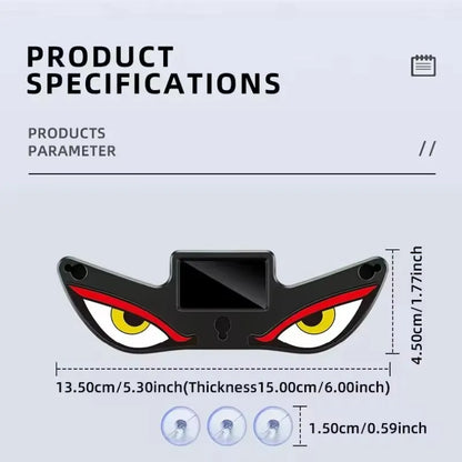 Solar Powered Car Demon Eye Light - Wireless LED Ambient Light with USB Rechargeable Design