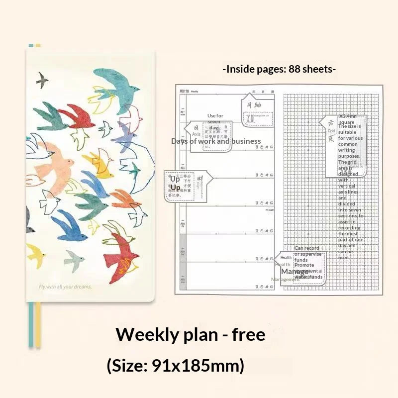 Kinbor Undated Weekly Planner - Illustrated Hardcover To-Do List Notebook