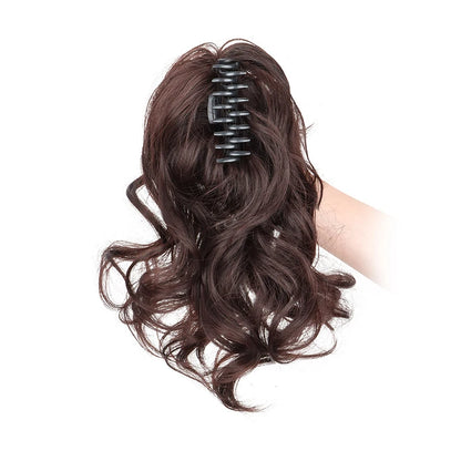Synthetic 12-Inch Curly Claw Clip Ponytail – Short Ponytail Extensions for Women, Black Brown Blonde Hairpiece