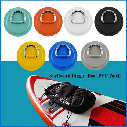 Surfboard Dinghy Boat PVC Patch – Stainless Steel D-Ring, Deck Rigging Rope Ring Buckle for Kayaking & Inflatable Boat Accessories