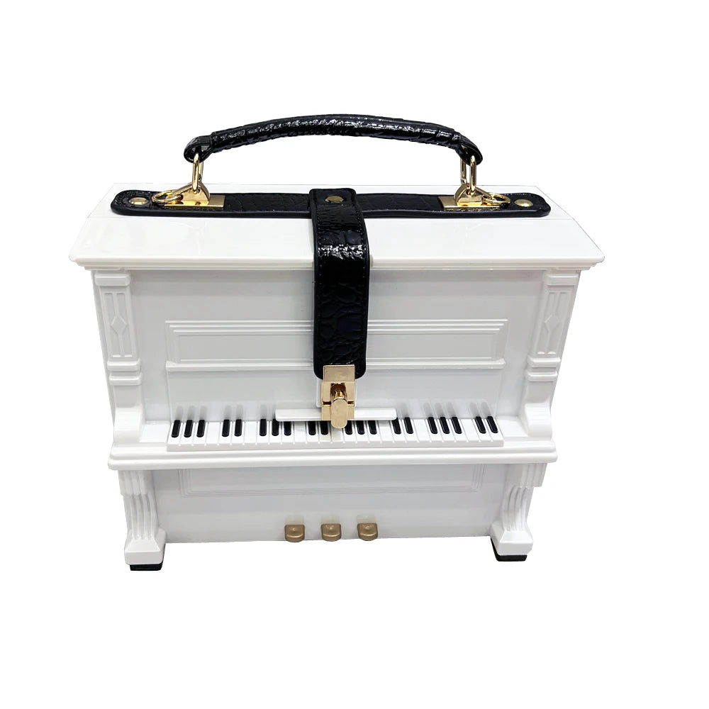 Luxury Designer Piano-Shaped Handmade Crossbody Shoulder Bag for Women – Elegant Purse, Messenger & Banquet Bag
