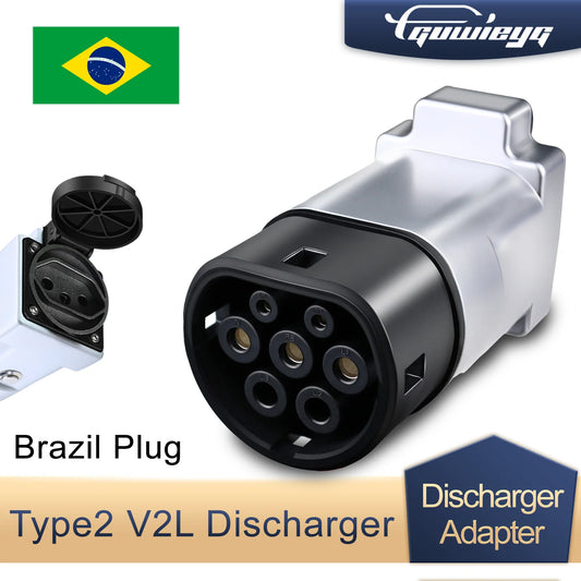 GUWIEYG V2L Discharger Type 2 EV Cable Adapter – Vehicle to Load (V2L) Support for MG, BYD, Brazil Plug