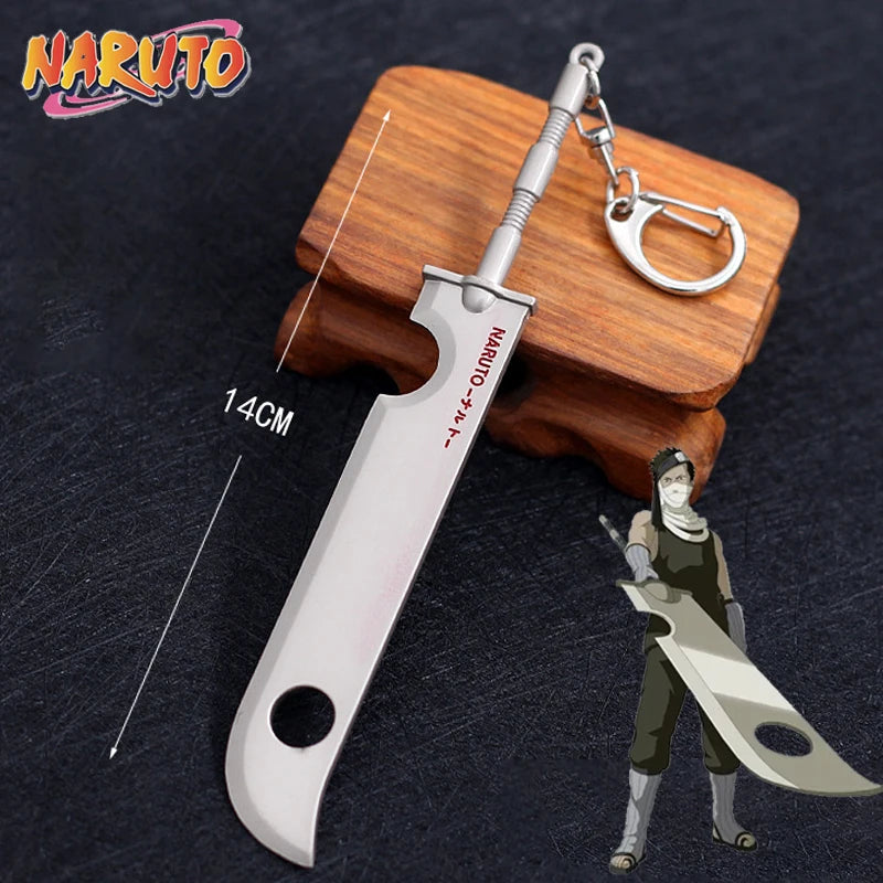 Anime Naruto Weapon Keychain Set – Metal Models of Asuma, Zabuza Sword, Kisame, Hidan, Minato Kunai & Flying Thunder God Cosplay Toys for Boys