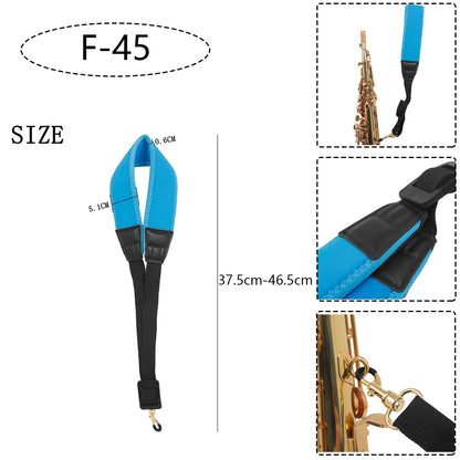 Saxophone Neck Strap - Adjustable Leather Universal Fit for Soprano, Alto, Tenor Sax with Secure Closed Hooks