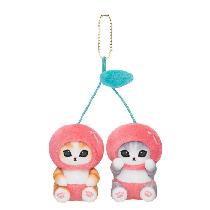 Yoyo Japanese Style Mofusand Plushie Shark Cat Keychain — Cute Fruit & Vegetable Soft Pendant Gift for Girls