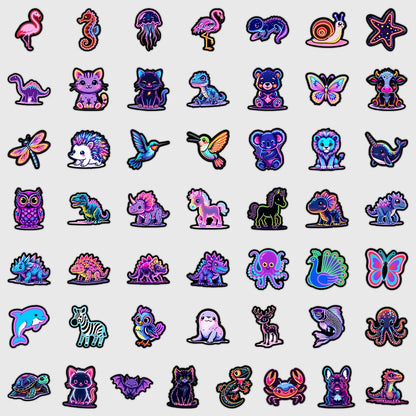 50-Piece Cute Animal Sticker Set - DIY Reward Decals for Skateboards, Motorcycles, Suitcases, Phones and Laptops