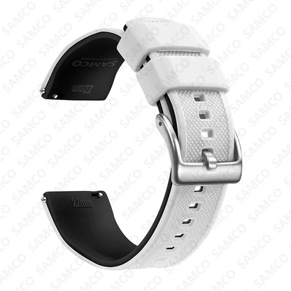 Quick-Release Silicone Watch Band - 18mm, 20mm and 22mm Rubber Replacement Strap for Huawei, Samsung Galaxy and Garmin Watches