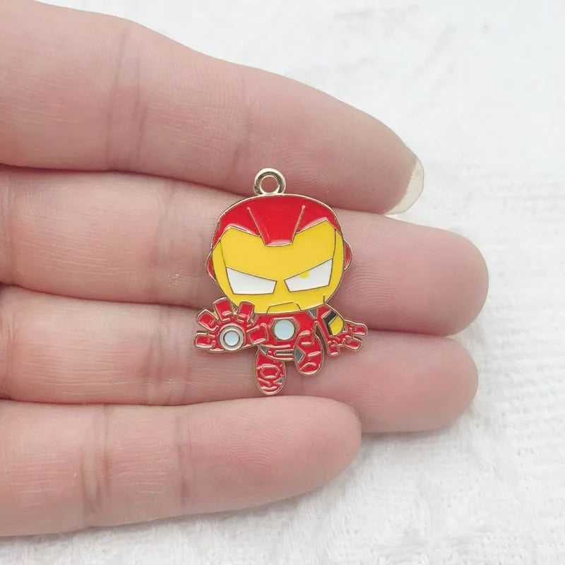 10-Piece Cartoon Alloy Pendant Set - Oil Drop Charms for DIY Earrings, Jewelry Making, and Keychain Accessories
