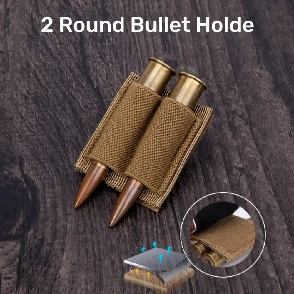 DIZETION Tactical 2-Round Holder Patch – Adhesive Hook & Loop Cartridge Pouch for M4 Shotgun Hunting