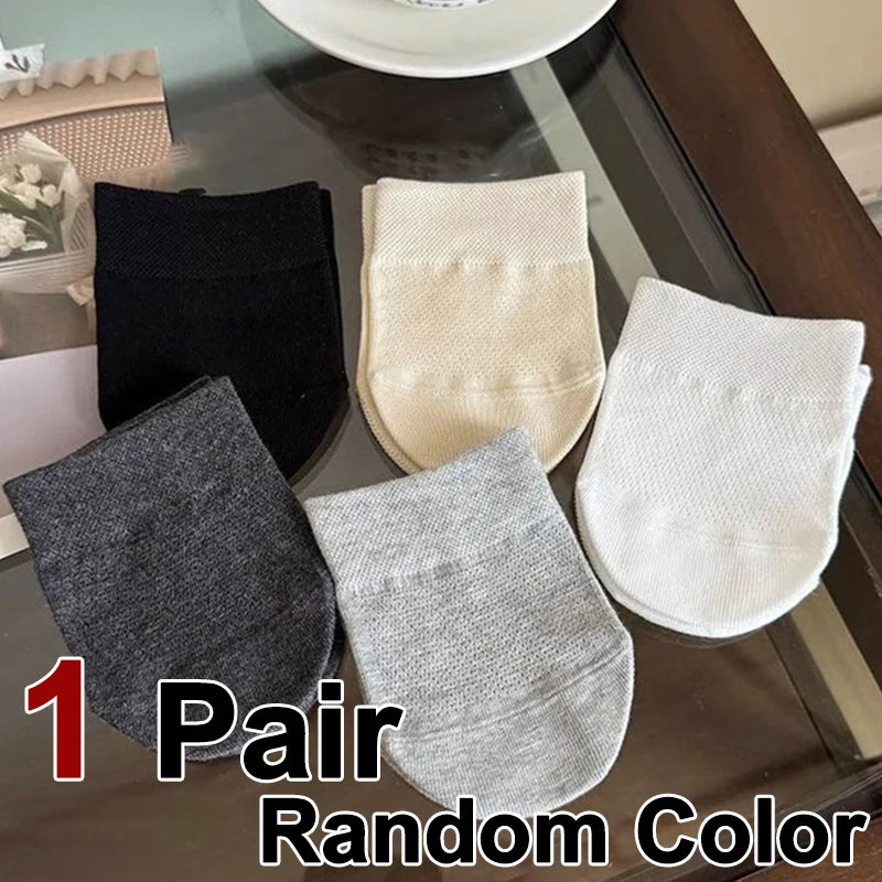 1/5 Pairs Women’s Summer Half Foot Socks – Invisible, Anti-Slip, Breathable Mesh for Comfort & Slippers