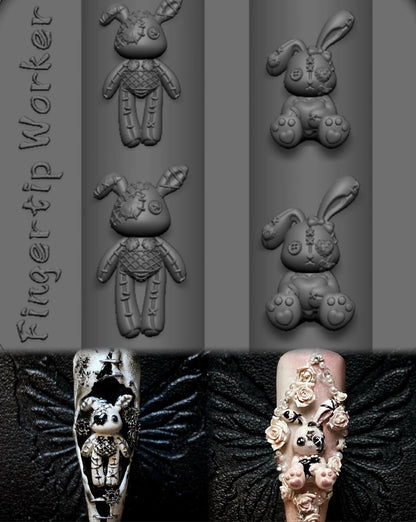 Snake Lolita Bow, Mushroom, Rose, Lotus, Bear 3D Acrylic Nail Mold - DIY Silicone Nail Decorations & Nail Art Products