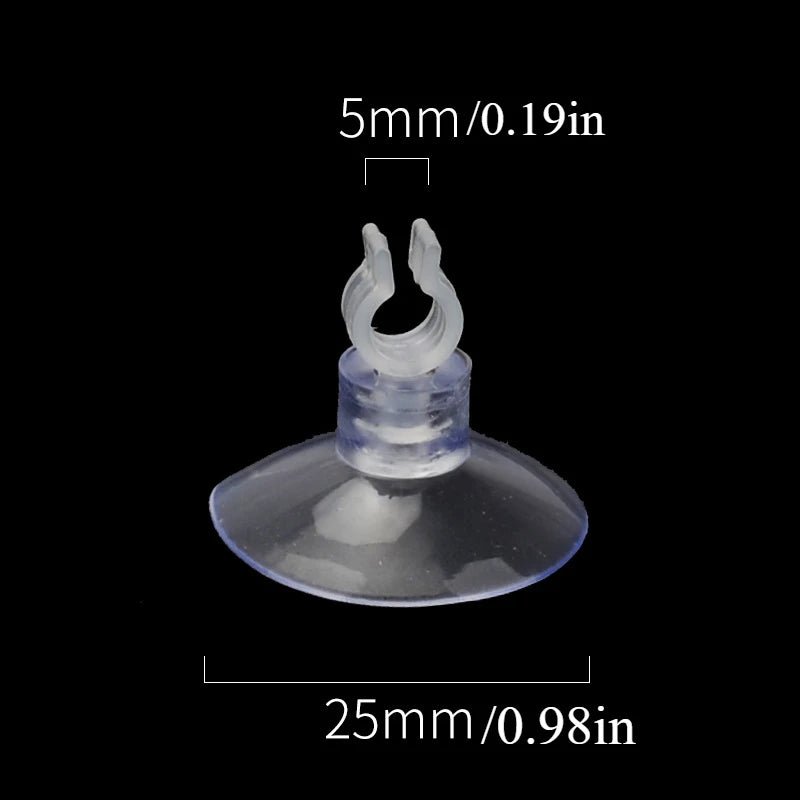 10pcs Rubber Aquarium Suction Cups – Holders for Air Line Tubes, Hoses, and Pumps