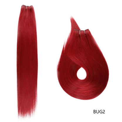 26" Ombre Straight Synthetic Hair Extensions – Smooth Weaving, Full Blue Hair Bundles from Root to End