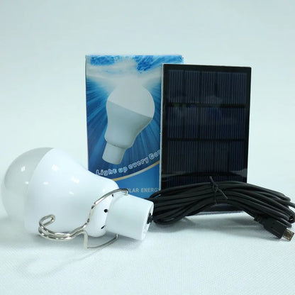 LED Solar Bulb with Hook - Waterproof Outdoor Camping Light, Energy-Saving Garden and Path Lamp