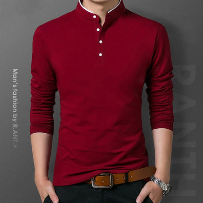 Men's Business Casual Polo Shirt - Long Sleeve Breathable Formal Top Comfortable Summer Wear