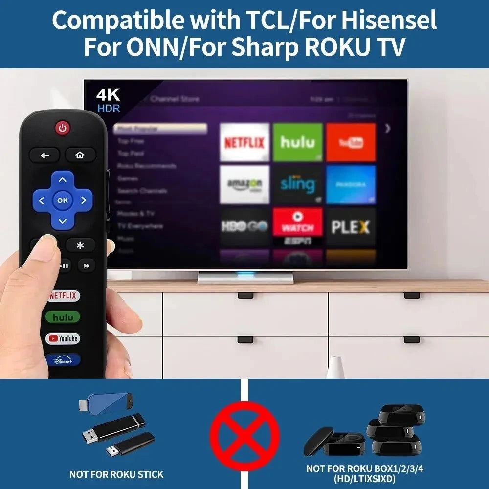 RC280A Replacement Remote for Roku TV, Compatible with TCL, Hisense, Onn, and Philips (Not for Stick or Box)