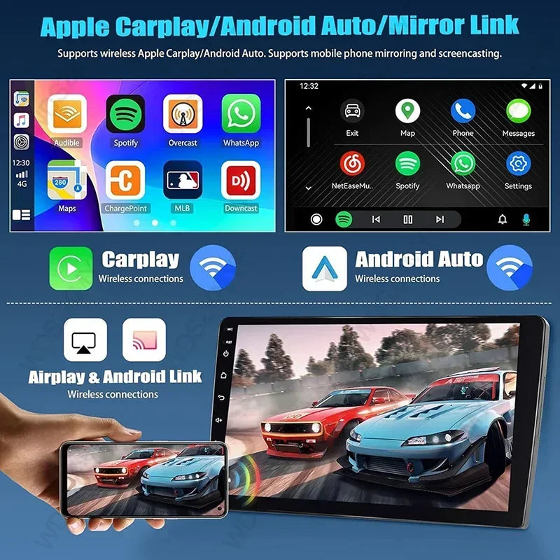 7/9/10-Inch Android 13 Car Radio - Wireless CarPlay, Bluetooth, 64GB Multimedia Stereo