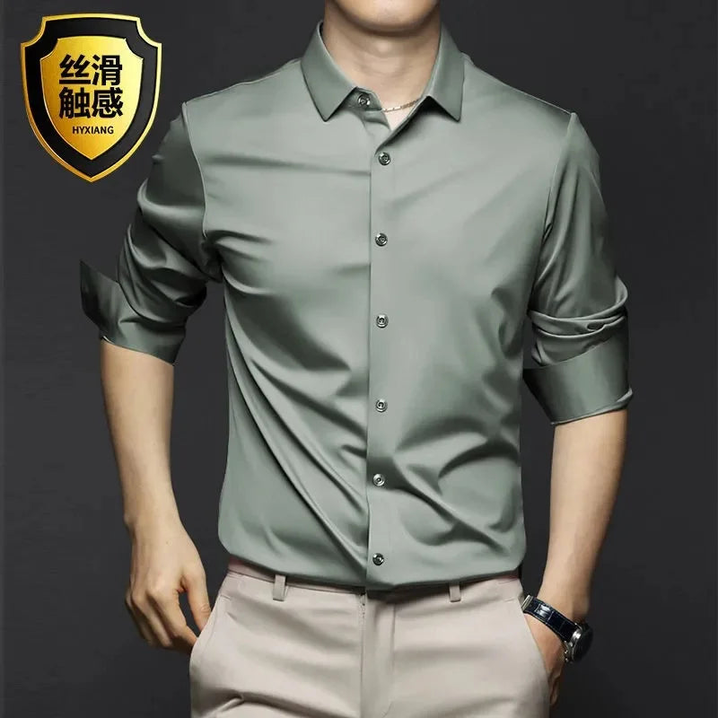 Men's Wrinkle-Resistant Dress Shirt - Non-Iron Long Sleeve Business Casual Shirt S-5XL
