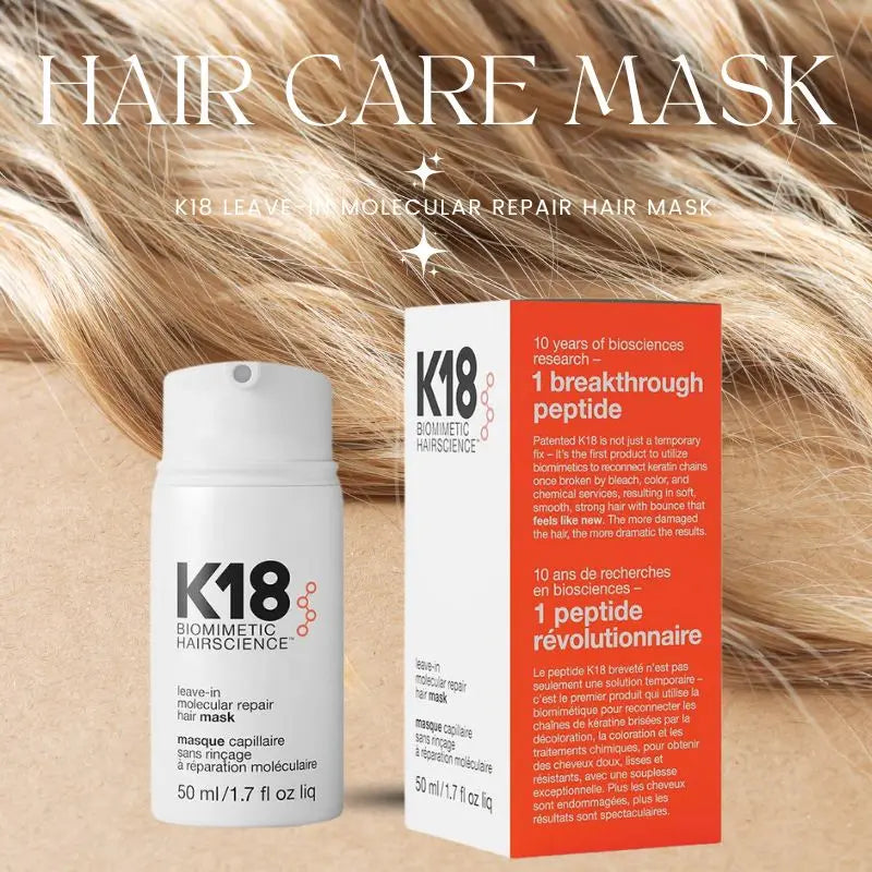 K18 Leave-In Molecular Hair Mask – Deep Keratin Repair Treatment for Softening & Restoring Damaged Hair (1/5 pcs)