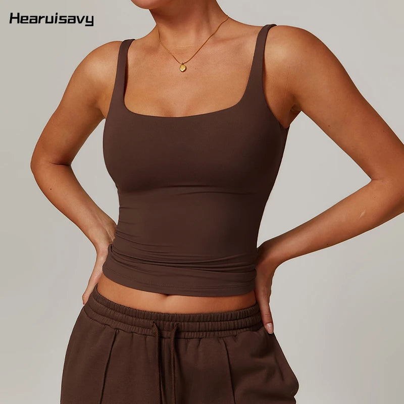 Women’s Quick-Dry Yoga Tank Top - U-Back Workout Sports Vest for Running, Gym & Fitness