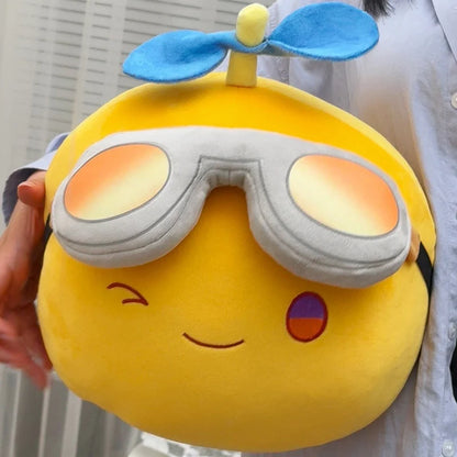 Cartoon Plush Yellow Goggles Doll Pillow – Soft Bamboo Dragonfly Cushion Toy, Cute Gift for Children