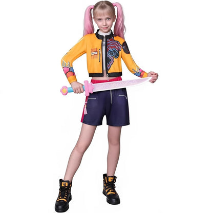 Halloween Zoey Mira Rumi Cosplay Costume — K-Pop Hunters Girl Group Idol Dress-Up Outfit for Kids