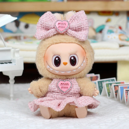 17cm Labubu Doll Monster Outfit & Accessories, DIY Sweet Princess Dress Cloak for Kids, High-Quality ED12B