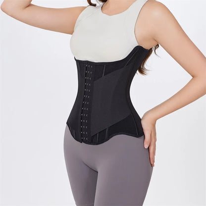 MiiOW U-Shaped Waist Trainer Corset - Steel-Boned Women's Shapewear with Button Closure and Breathable Support