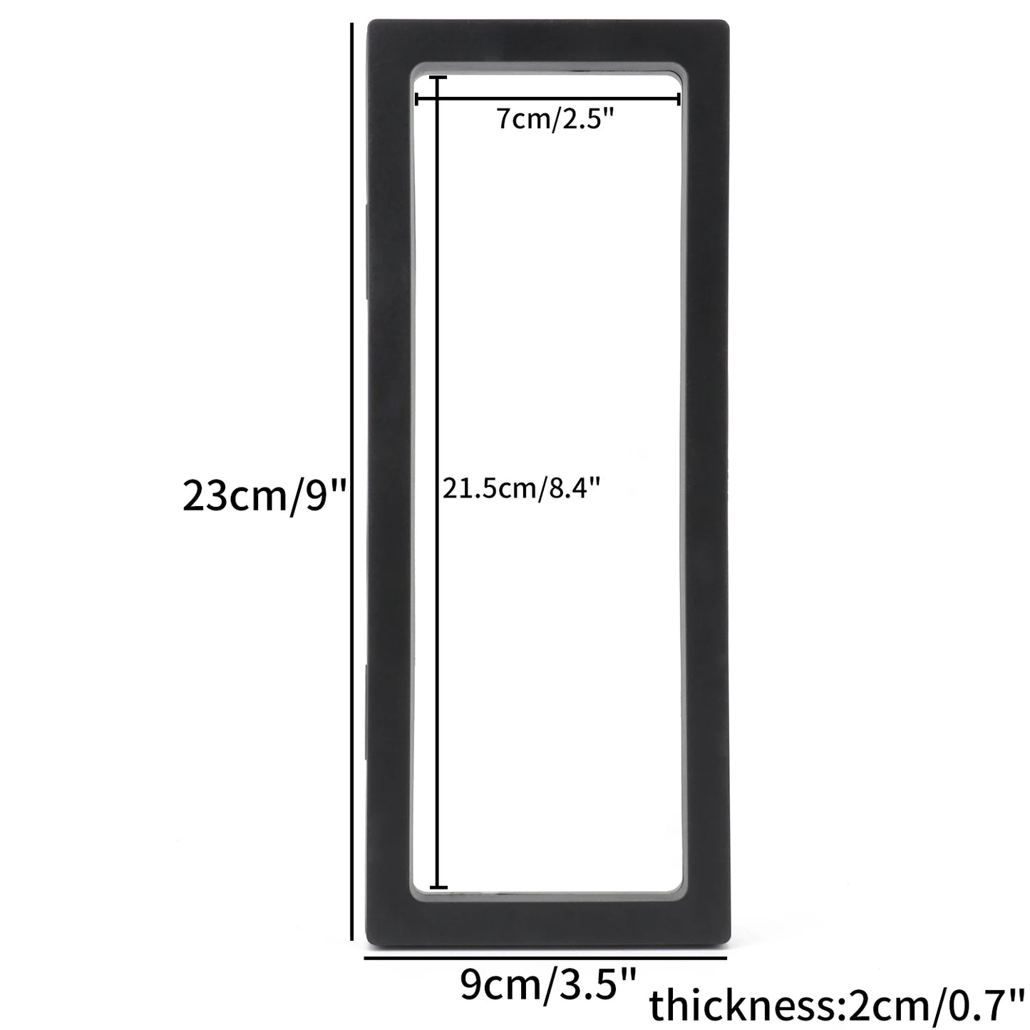 Black 3D Floating Display Case Frame – Free-Stand Suspension Membrane Jewelry Storage Box for Rings, Earrings & Necklaces