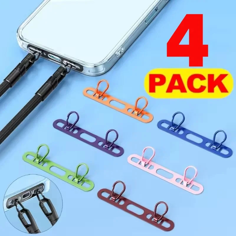 Metal Phone Lanyard Patch Set 1/2/3Pcs – Stainless Steel Side Clip Connector with Double Buckle for iPhone Strap Gasket Attachment