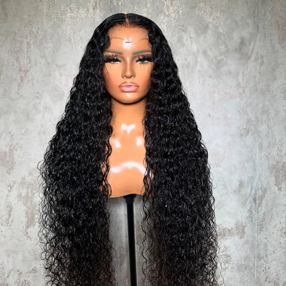250% Density Deep Wave Lace Front Wig – 13x6 HD Water Wave Curly Frontal, Human Hair for Black Women