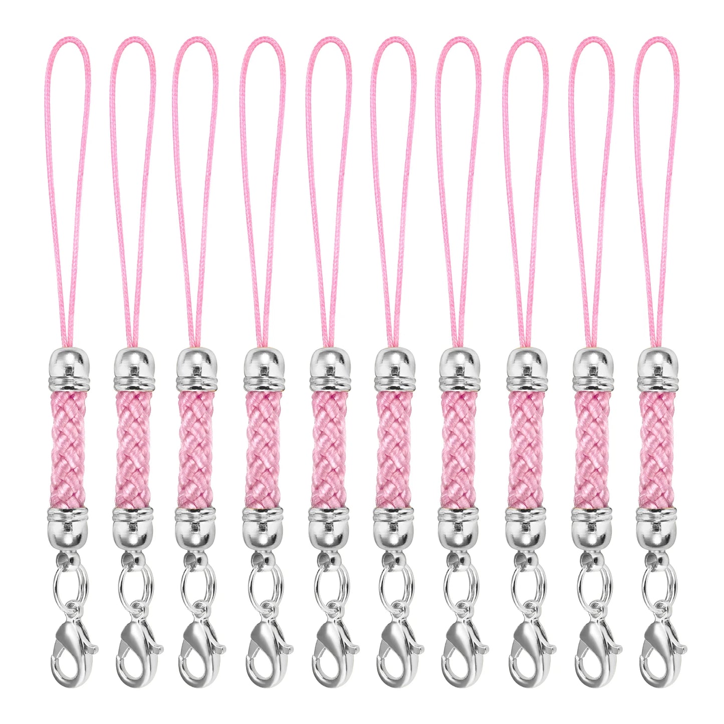10Pcs Lanyard Strap Set - Lobster Clasp Rope Keychain Hooks Mobile Charms & Key Ring Accessories