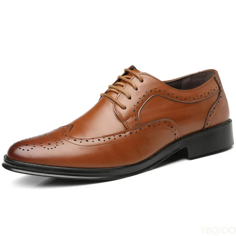 Men’s Pointed Toe Formal Shoes - Comfortable Low-Cut Office, Wedding and Daily Dress Shoes Large Size