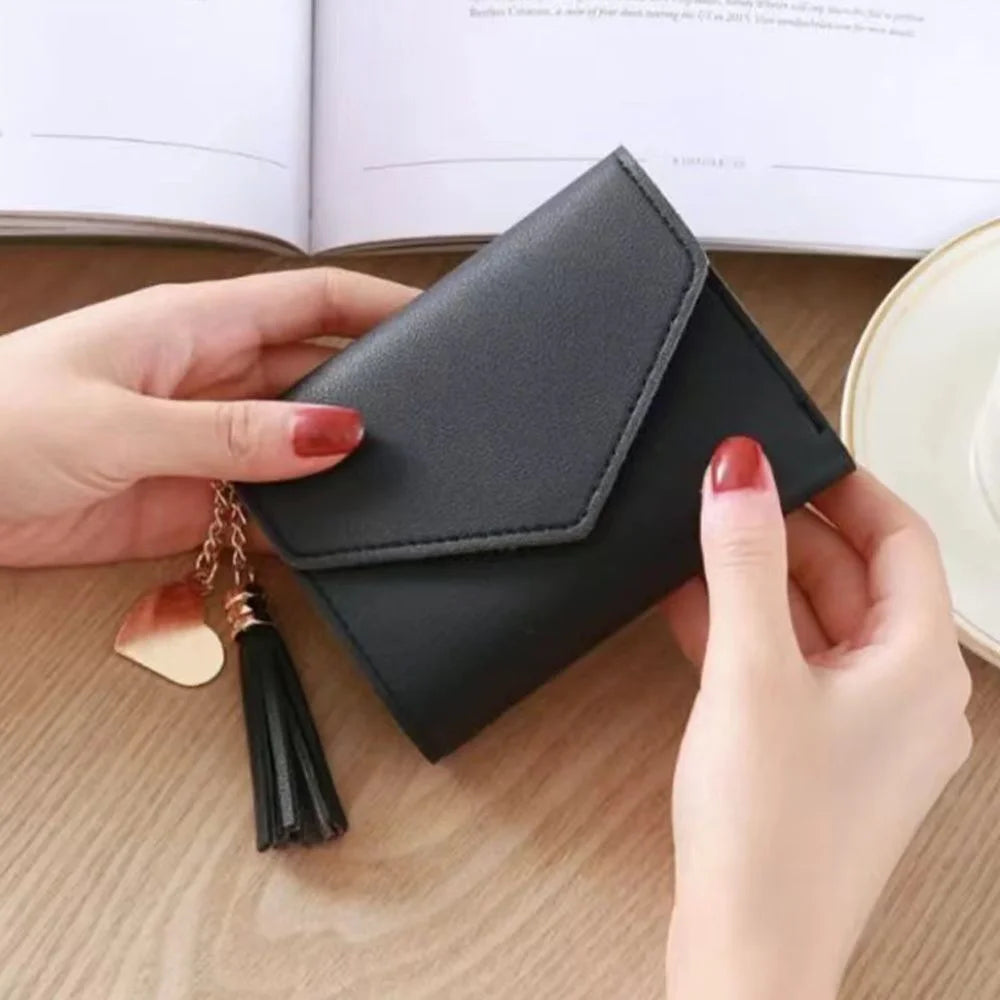 Women's RFID Leather Wallet - Compact Luxury Mini Purse With ID Window, Purple Letter Pattern & Card Holder Design