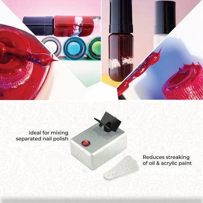 JOYSTAR Model Paint & Nail Polish Shaker Machine – Adjustable Silver Mixing Tool for Nail Art, Tattoo & Hobby Paint Even Mixing