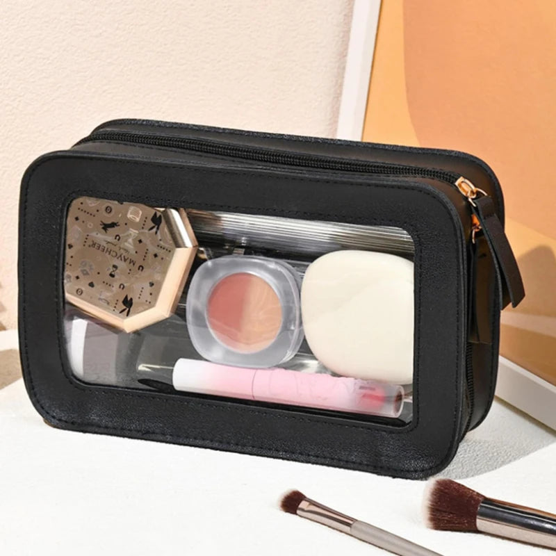 Portable Waterproof Travel Cosmetic Bag – Transparent Dustproof Toiletry Organizer