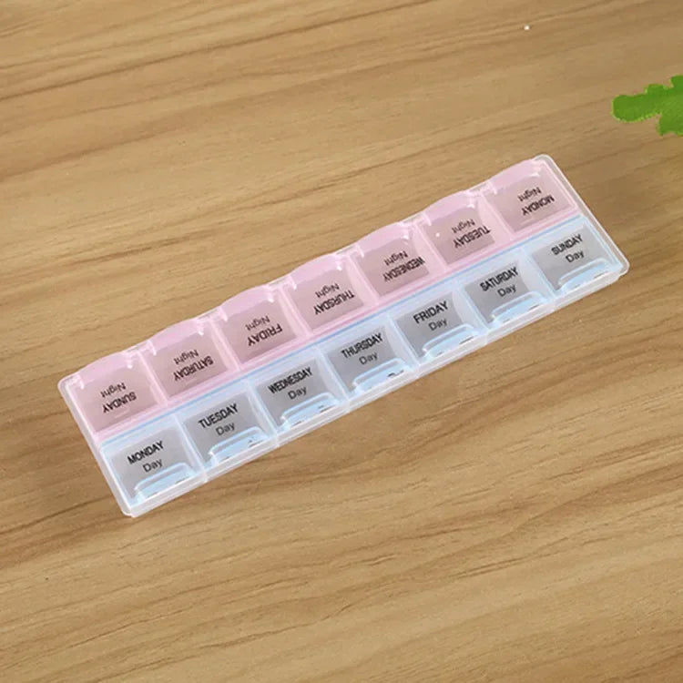 Weekly Pill Organizer Box – 2/3/4 Row Medicine Storage Container with Compartments for 7 Days