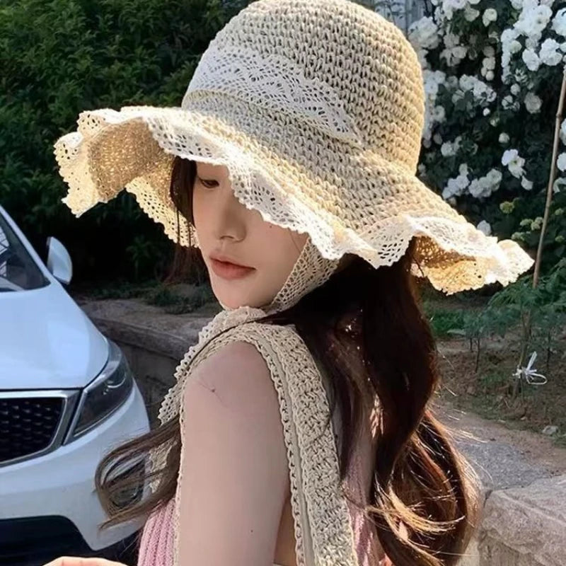Women’s Wide Brim Sun Hat – Large Foldable Summer Straw Hat with UV Protection for Beach & Outdoor Use