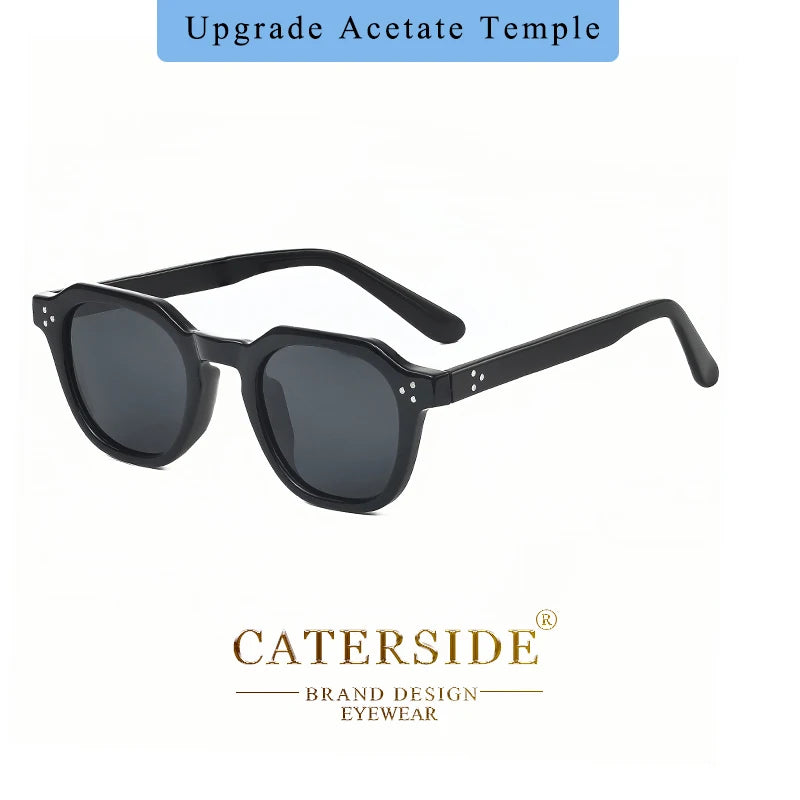 CATERSIDE Retro Polarized Sunglasses – Ultralight TR90 Frame Polygon Style for Men & Women, High-Quality Travel Eyewear