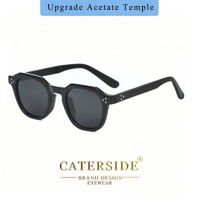 CATERSIDE Retro Polarized Sunglasses – Ultralight TR90 Frame Polygon Style for Men & Women, High-Quality Travel Eyewear