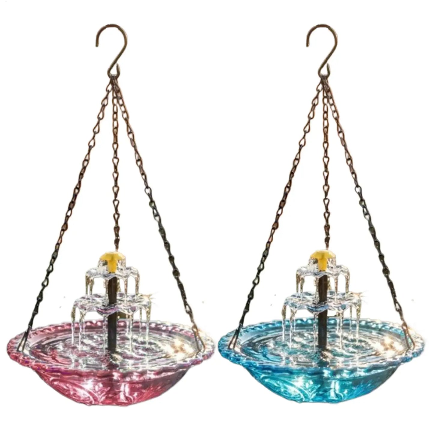 Solar Bird Bath Fountain - Floating Water Feature with Hummingbird Bathing Bowl for Garden, Patio & Backyard Decor