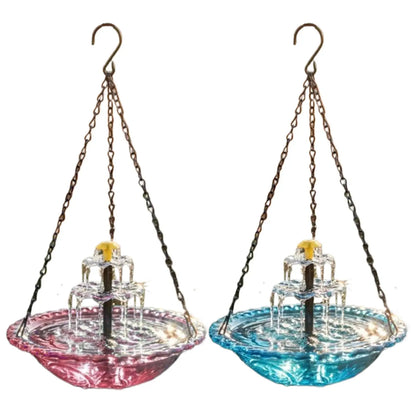 Solar Bird Bath Fountain - Floating Water Feature with Hummingbird Bathing Bowl for Garden, Patio & Backyard Decor
